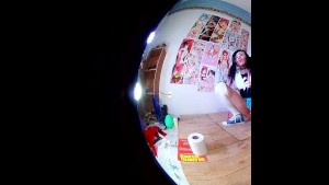 Teen femboy, anal play big dildo VR