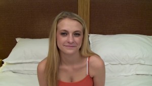 Watch this sexy blonde 18 year old amateur give a HOT blow job