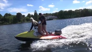 Wow! Public sex on water scooter Cum in mouth
