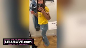 Babe trying on jeans, taking cumshot facial, behind porn scenes bloopers, earholes closeup, after sex fun - Lelu Love