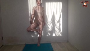 Sexy Girl Doing Nude Yoga - Solo