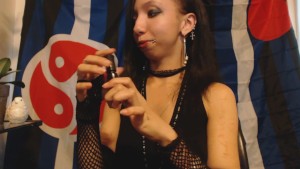 Goth Girl Paints her Finger Nails, Hand Porn, Flexible Fingers and Hands