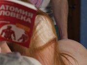 Learning anatomy with a redhead schoolgirl from Russia