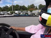 Real amateur Asian teen amateur GF from Thailand go karting and sex