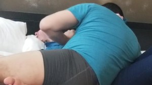 Nursing, Humping, Cumming All Over Her Jeans (Cumshot at 8:15)