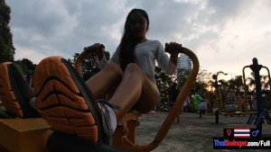 Amateur Thai girlfriend outdoor workout and pov blowjob video